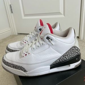 Jordan 3 white cement Sz 10